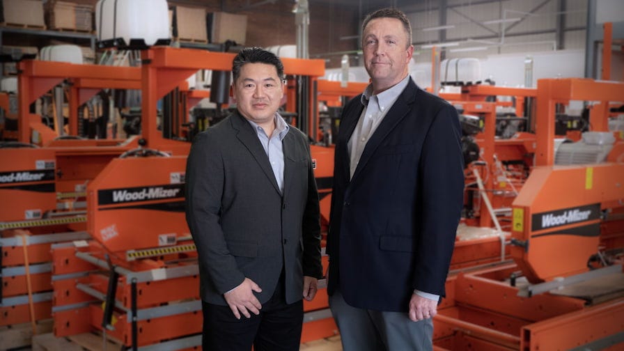 Wood-Mizer Malaysia Country Manager, Daniel Wong (left), with Wood-Mizer CEO John Smith (right).